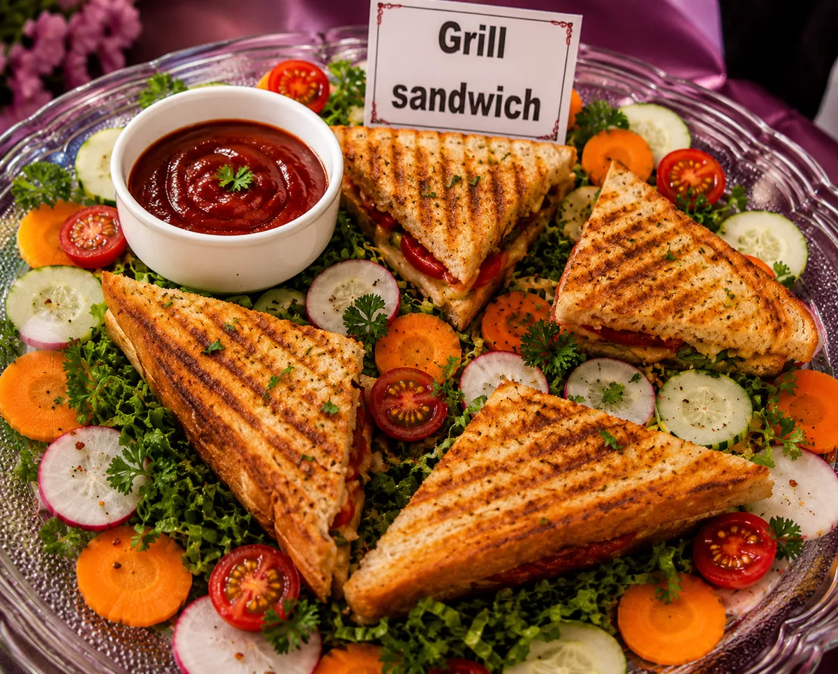 Vegetarian catering dish presentation