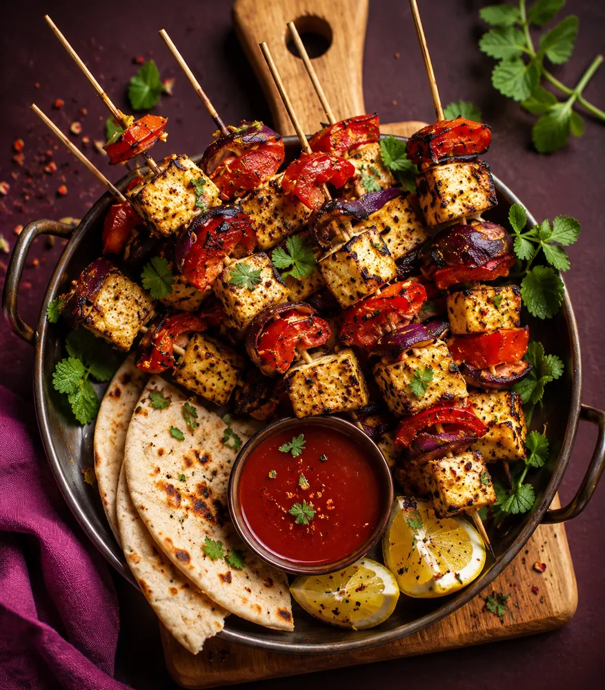 Vegetarian catering dish presentation