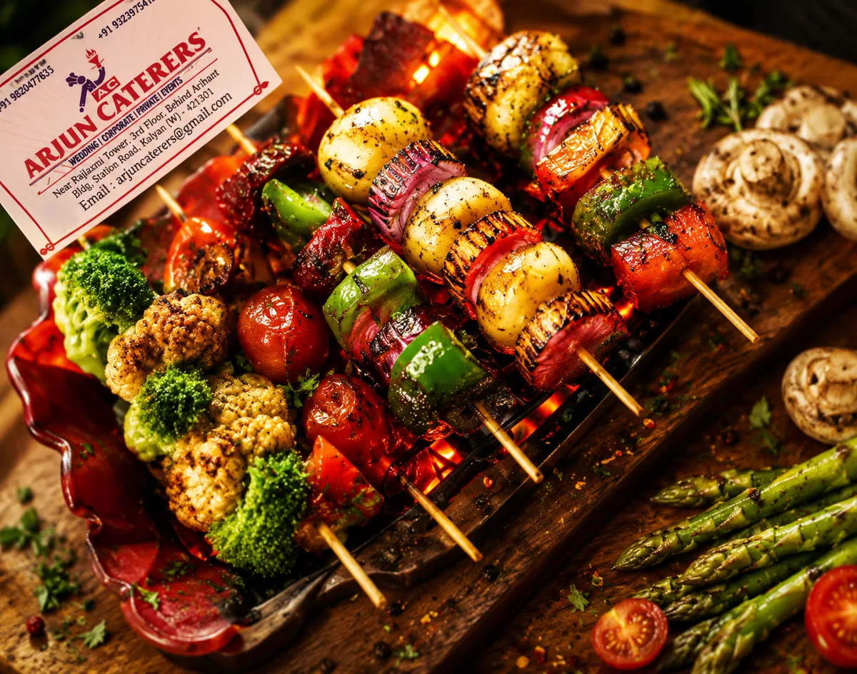 Vegetarian catering dish presentation