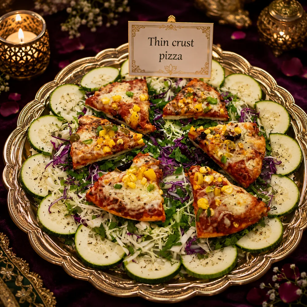 Vegetarian catering dish presentation